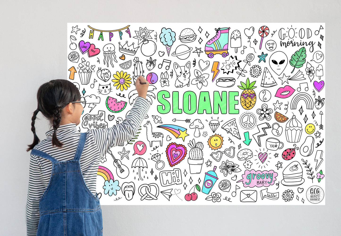 Happy Days- Personalized, Reusable Colouring Poster