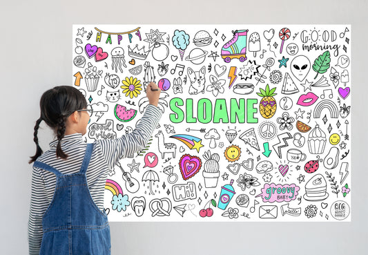 Happy Days- Personalized, Reusable Colouring Poster