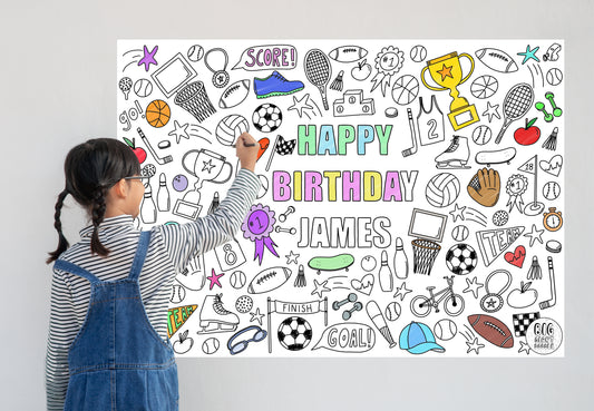 The Big Game - Personalized, Reusable Colouring Poster