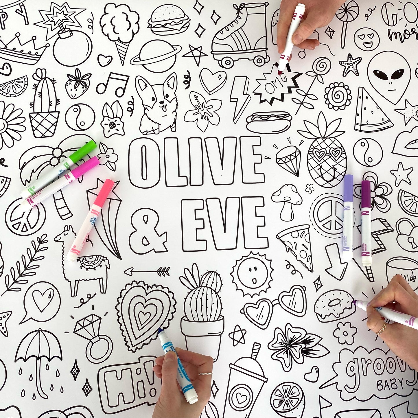 Happy Days- Personalized, Reusable Colouring Poster