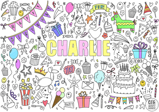 Happy Birthday - Personalized, Reusable Colouring Poster