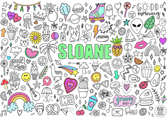 Happy Days- Personalized, Reusable Colouring Poster