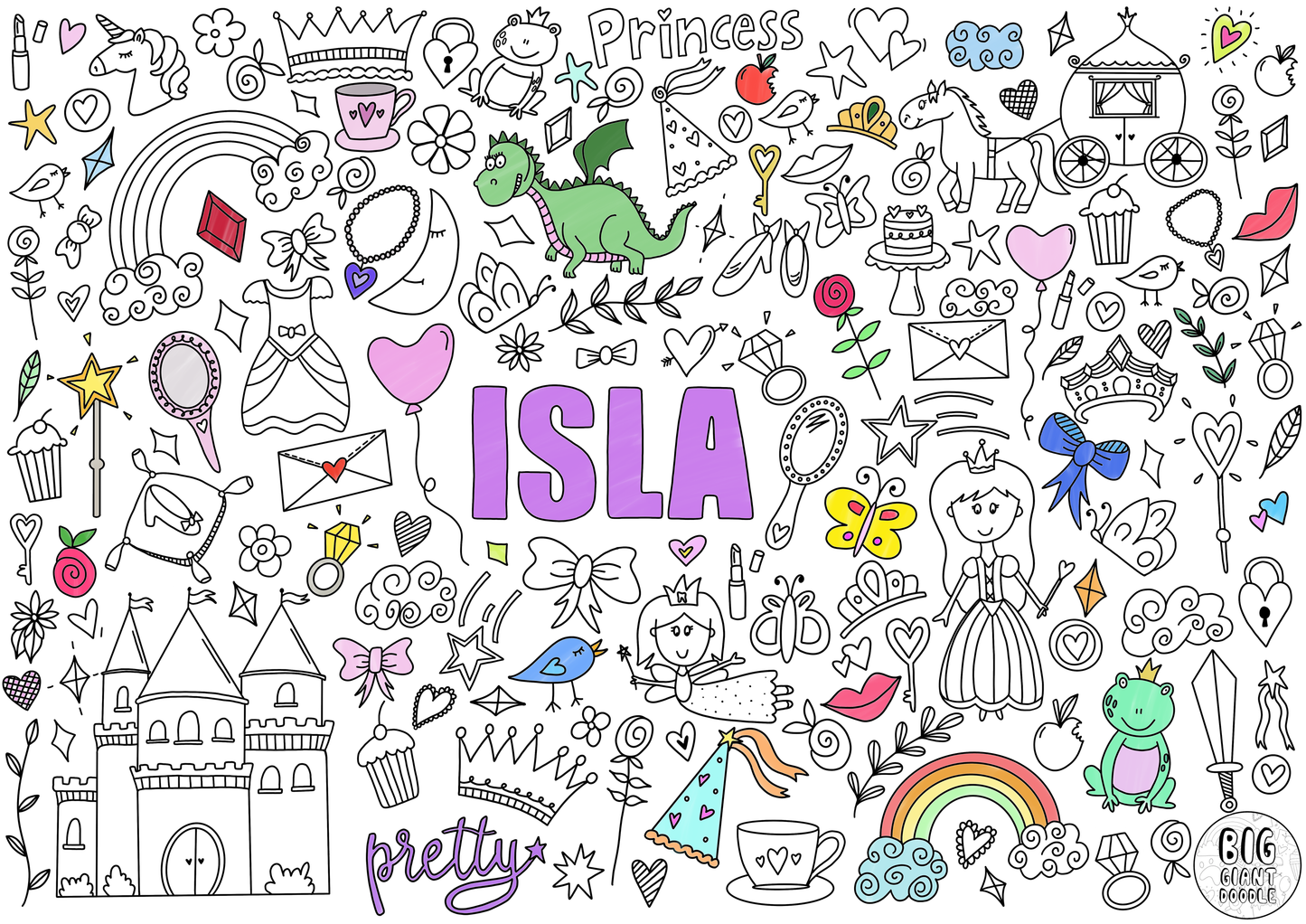 Happily Ever After - Personalized, Reusable Colouring Poster