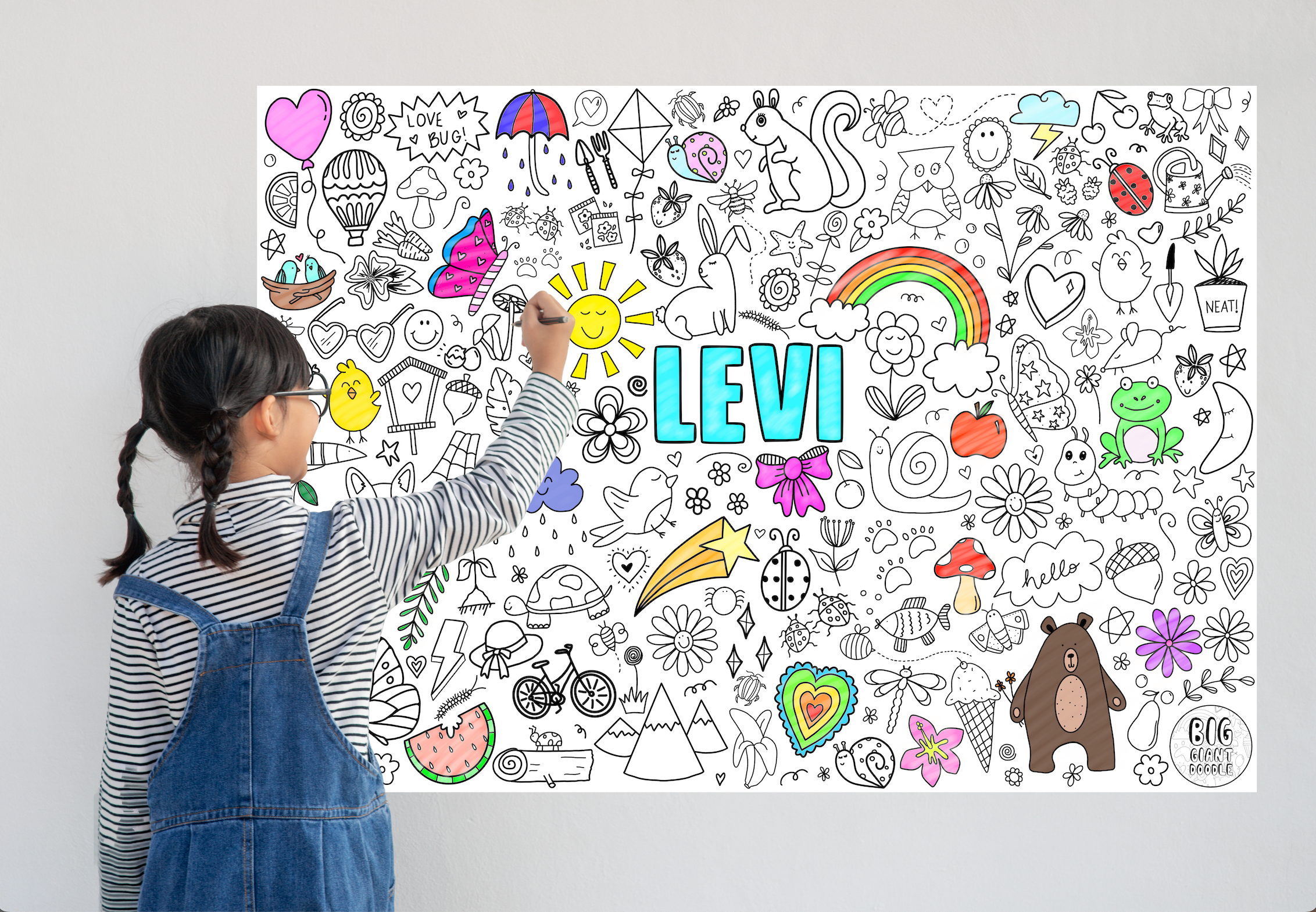 Nature - Personalized, Reusable Colouring Poster – Big Giant Doodle ...