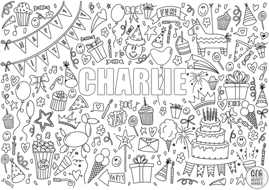 Happy Birthday - Personalized Colouring Poster